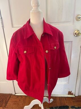 Vintage ChapsDenim  Red Cotton Jacket